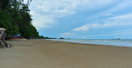 Beautiful yellow sand
At the seashore