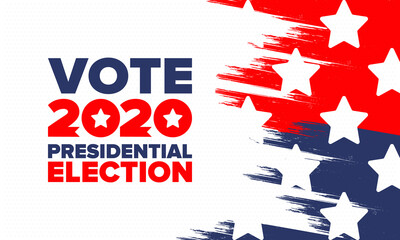 Obraz na płótnie Canvas Presidential Election 2020 in United States. Vote day, November 3. US Election. Patriotic american element. Poster, card, banner and background. Vector illustration