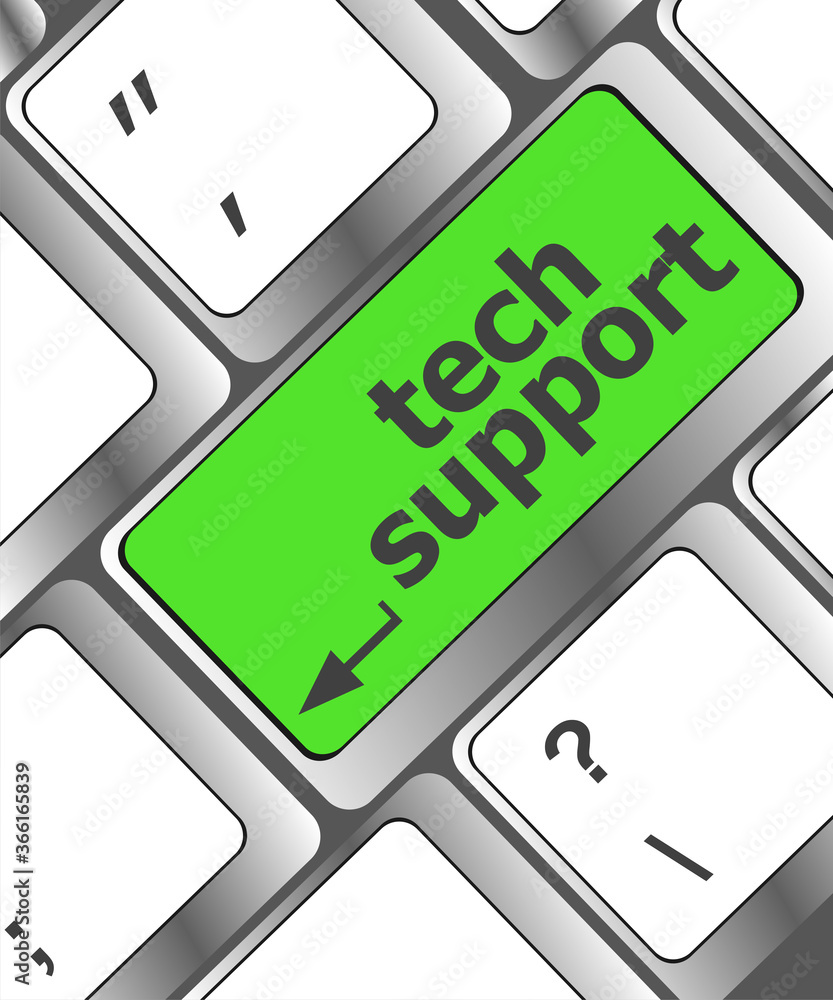 Poster personal computer keyboard with key tech support