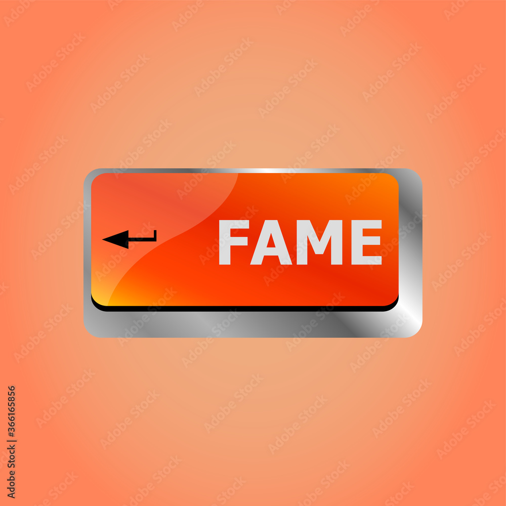 Poster computer keyboard with fame key, laptop button