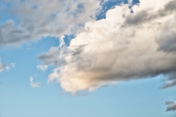 Fototapeta na wymiar Cumulus clouds in the sky. Clouds in fine weather.