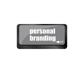 personal branding on computer keyboard key button