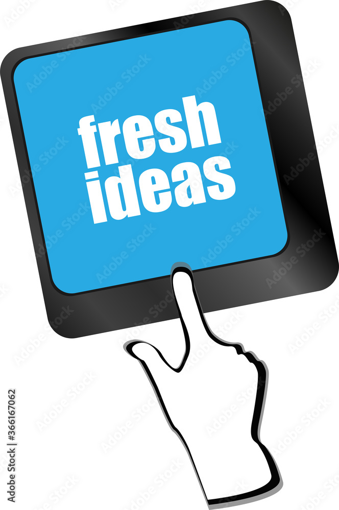Poster fresh ideas button on computer keyboard key
