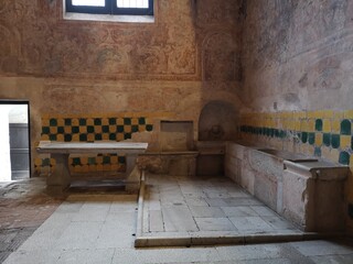 dettaglio, scorcio della Certosa di San Lorenzo . Padula,  Salerno