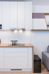 Interior of kitchen in modern apartment