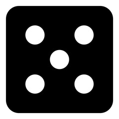 Dice Flat Icon Isolated On White Background