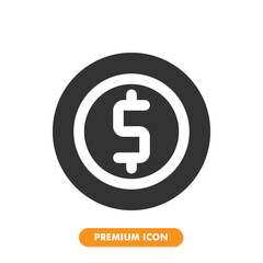 coin icon isolated on white background. for your web site design, logo, app, UI. Vector graphics illustration and editable stroke. EPS 10.