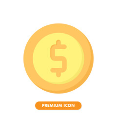 coin icon isolated on white background. for your web site design, logo, app, UI. Vector graphics illustration and editable stroke. EPS 10.
