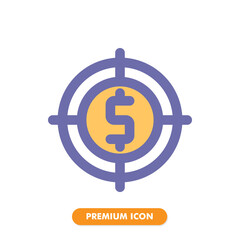 Obraz premium target icon isolated on white background. for your web site design, logo, app, UI. Vector graphics illustration and editable stroke. EPS 10.