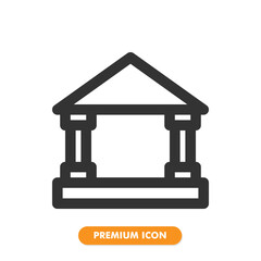 bank icon isolated on white background. for your web site design, logo, app, UI. Vector graphics illustration and editable stroke. EPS 10.