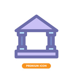 bank icon isolated on white background. for your web site design, logo, app, UI. Vector graphics illustration and editable stroke. EPS 10.