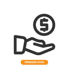 donation icon isolated on white background. for your web site design, logo, app, UI. Vector graphics illustration and editable stroke. EPS 10.