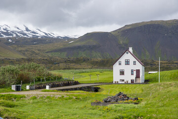 Fototapeta na wymiar Old house in village of Arnarstapi on Snaefellsnes peninsula in Iceland