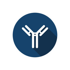 antibody (immunoglobulin) flat icon, vector color illustration