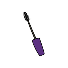 mascara doodle icon, vector colour line illustration