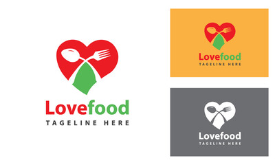 Love food-Abstract restaurant logo design template.