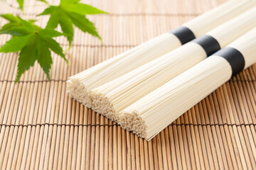  Somen noodles.Japanese very thin noodle made of wheat flour