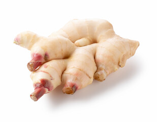 Fresh ginger on a white background