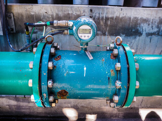 Flow transmitter of Vertex type for monitoring and control flow of water in industry zone at power plant.