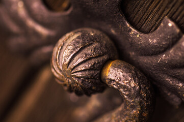 Metal, old, antique church door handle