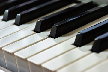 Teclas brancas e pretas do piano