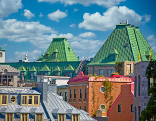 Naklejka premium Rooftops Across City in Quebec City, Quebec, Canada