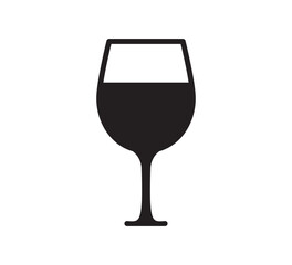 Wine glass icon vector logo design template
