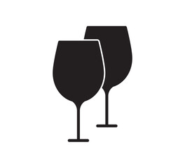 Wine glass icon vector logo design template