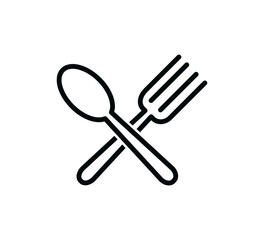 Spoon and fork icon vector logo design template