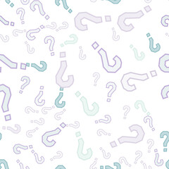 Quiz seamless pattern. Question marks, doubt, faq