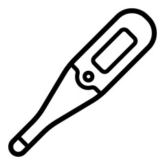 Electric Thermometer Flat Icon Isolated On White Background