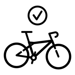 Bicycle Approve Flat Icon Isolated On White Background