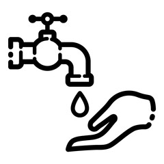 Hand Washing Hygiene Flat Icon Isolated On White Background