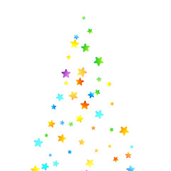 Rainbow Festive Confetti. Carnival Star Falling.