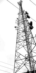 black and white antenna making geometric figures