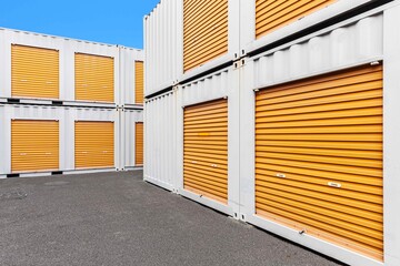 Outside atmosphere of a small rental storage room