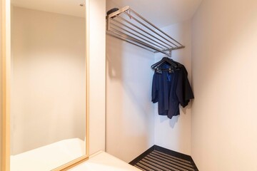 Walk-in closet for dressing up in the bedroom