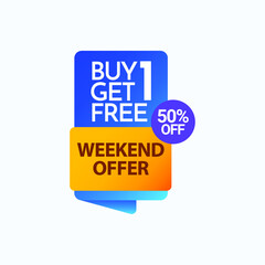 buy 1 get 1 free vector template.