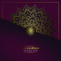 Luxury gold mandala ornate background for wedding invitation, book cover
