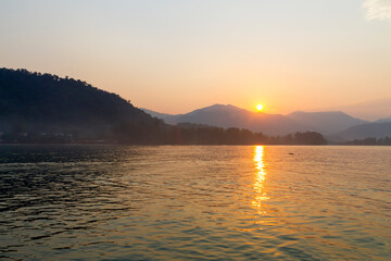 Sunrise in the morning on the beach at Koh Chang
