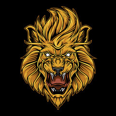 Obraz premium Lion Head Mascot Logo Illustration