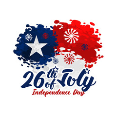 July 26, Independence Day of Liberia vector illustration. Suitable for greeting card, poster and banner.