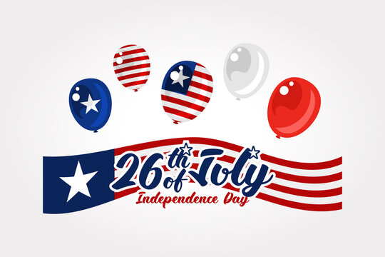 July 26, Independence Day of Liberia vector illustration. Suitable for greeting card, poster and banner. - Powered by Adobe