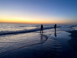 Fototapeta premium Friends on the Beach at sunset 
