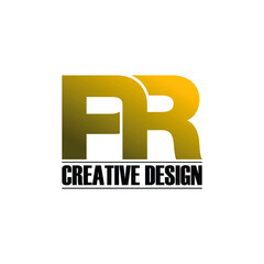 Letter PR simple logo icon design vector