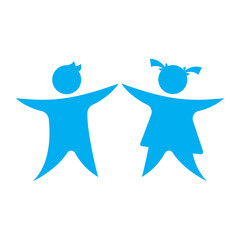 Children boy and girl icon design isolated on white background