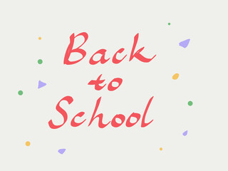 Obraz premium Hand written Back to School text with colorful graphic decorations. Calligraphy style letter design in the white background. Children back to school concept sale material sales advertisement promotion