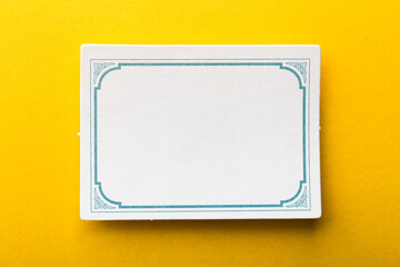 Blank Frame Label On Yellow Background