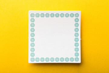 Blank Frame Label On Yellow Background