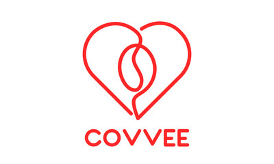 nice logo coffee and love heart